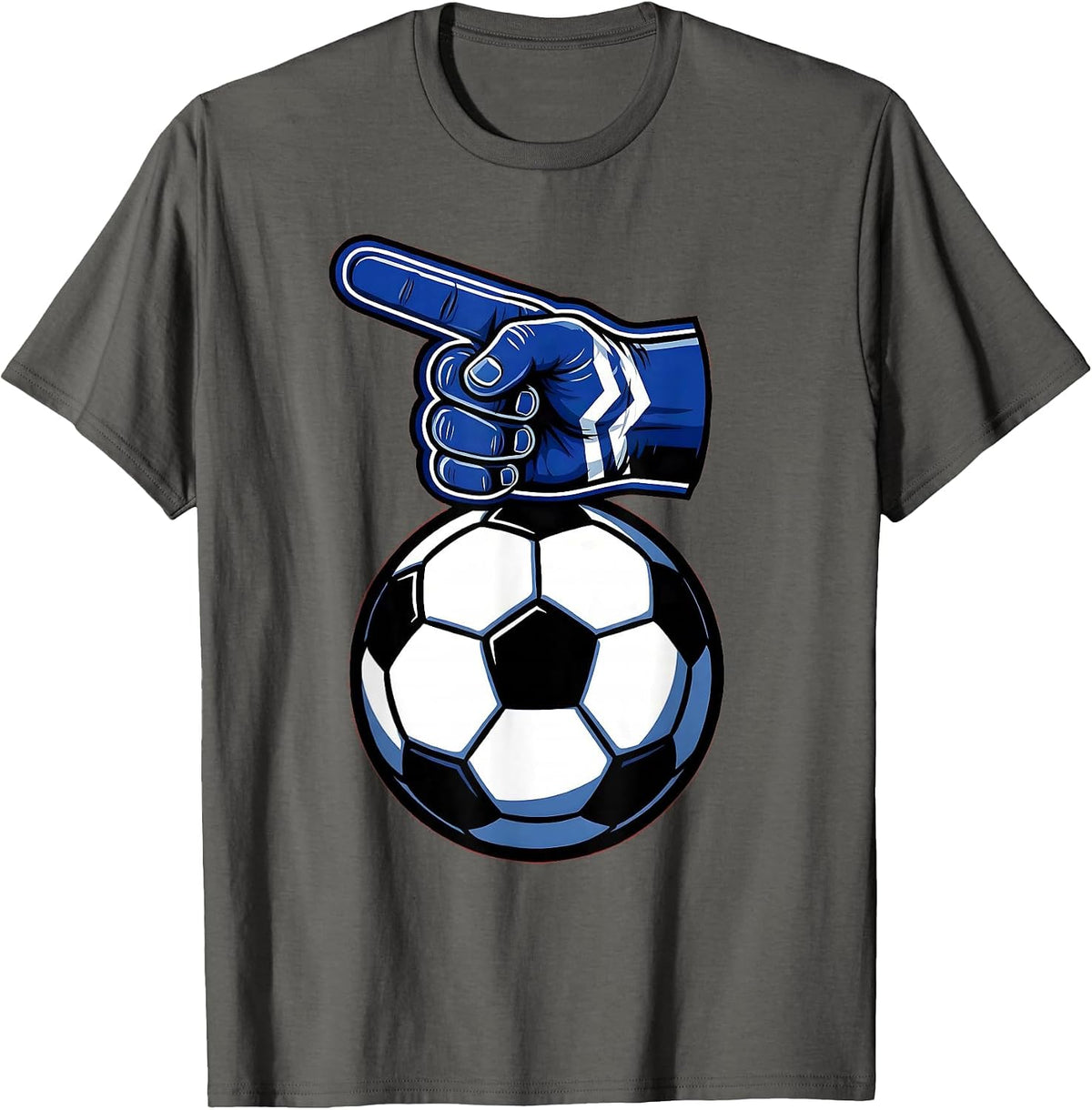 Men's Soccer Dad Foam Finger Graphic Tee T-Shirt - Asphalt Grey