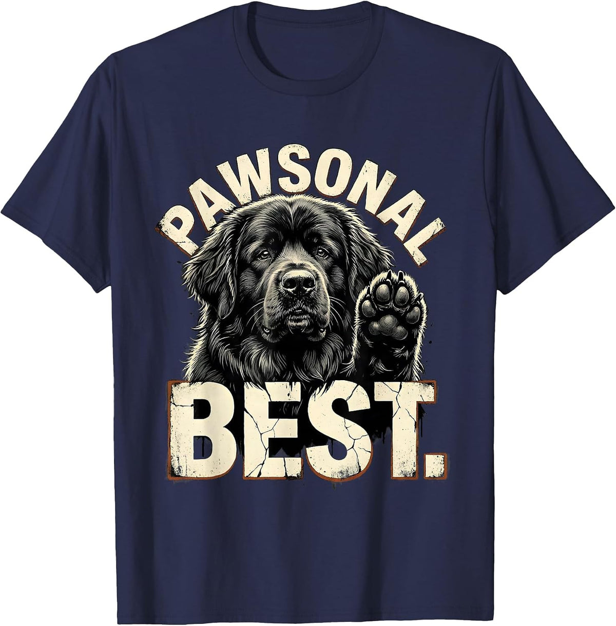 Men's Pawsonal Best Distressed Funny Dog Owner Internet Meme Humor T-Shirt - Navy Blue
