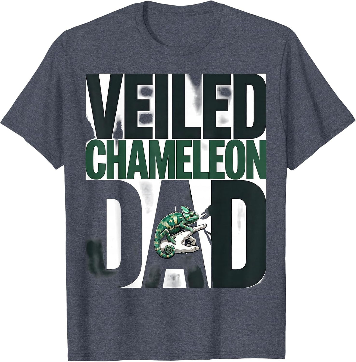 Veiled Chameleon Dad Funny Reptile Lover Herpetology Humor T-Shirt - Heather Blue