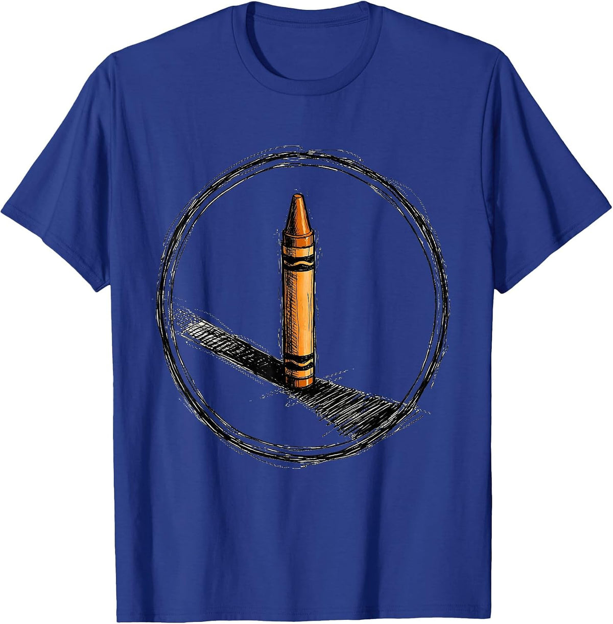 Men's Crayon Long Shadow Graphic Design T-Shirt - Royal Blue