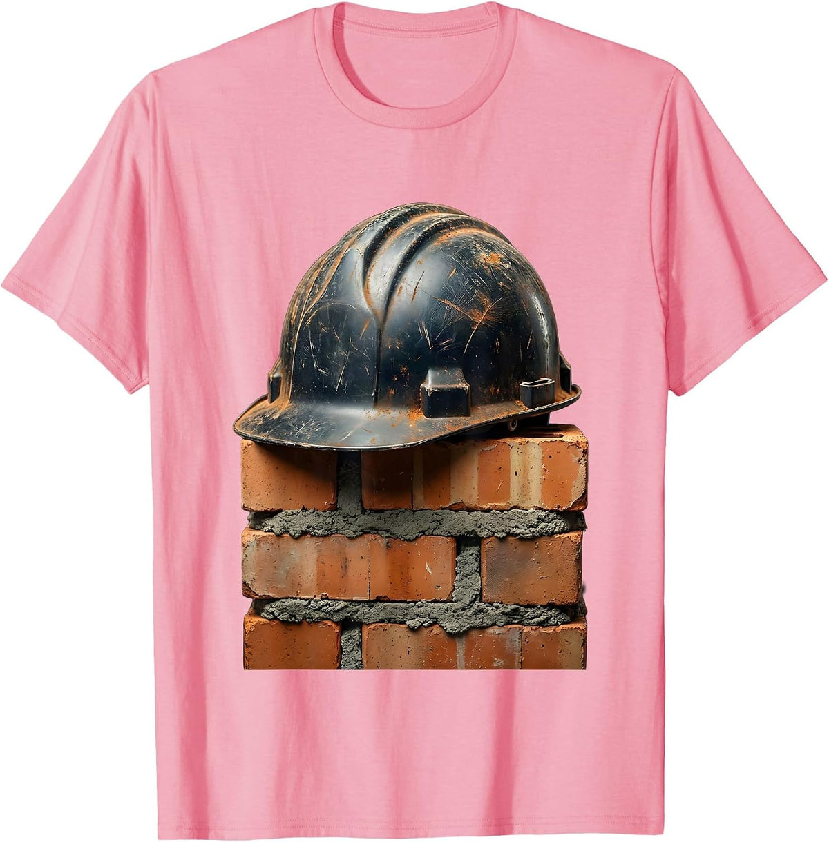 Men's Mason 67 Vintage Hard Hat and Bricks Graphic T-Shirt - Pink