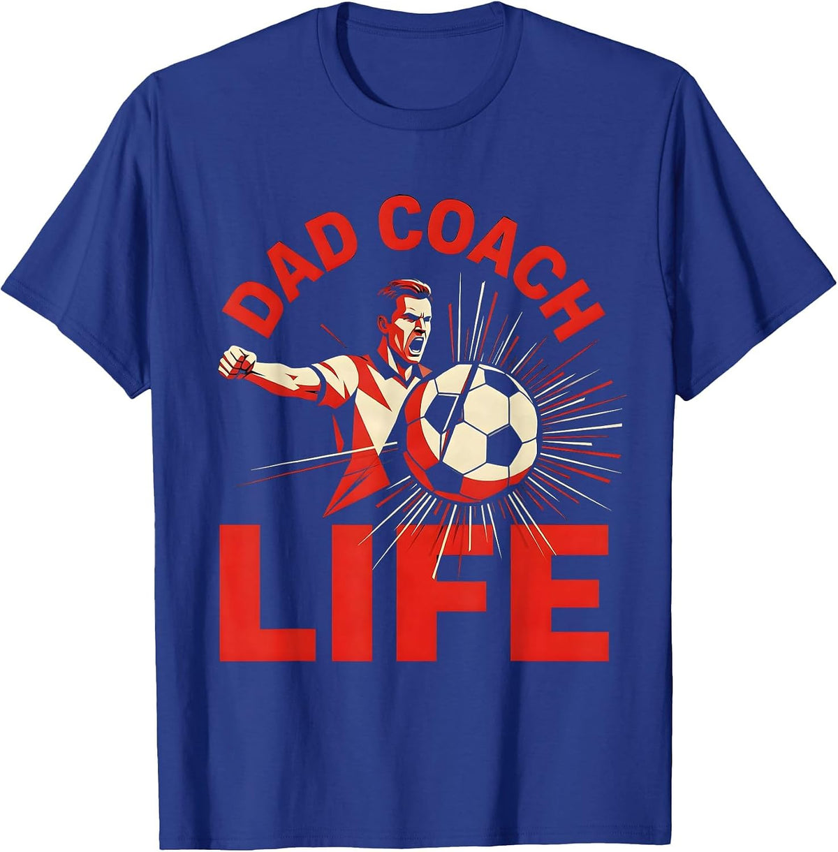 Men's Dad Coach Life Soccer Graphic Design T-Shirt - Royal Blue