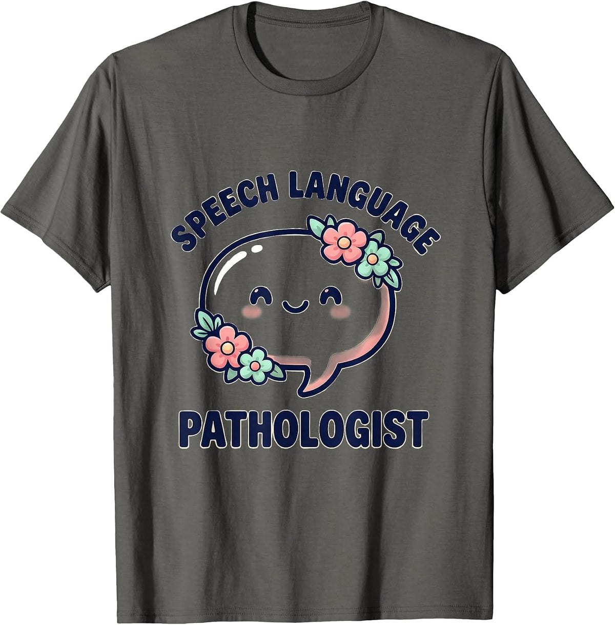 Men's Speech Language Pathologist Cute Kawaii SLP Gift T-Shirt - Asphalt Grey