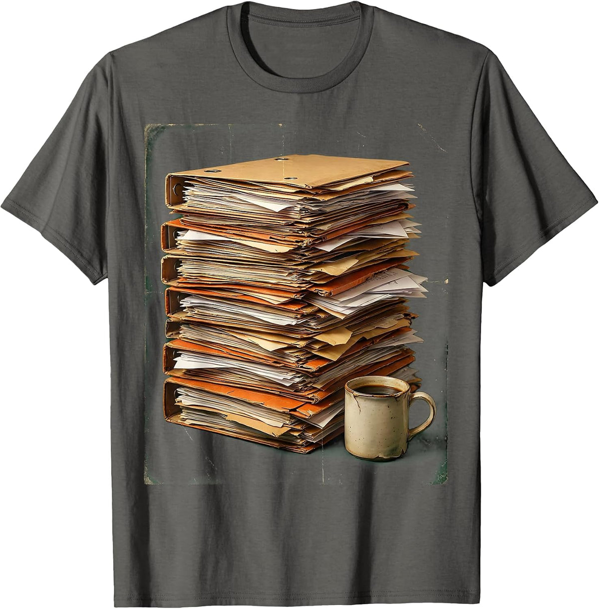 Men's Social Worker Case Files Coffee Graphic T-Shirt - Asphalt Grey
