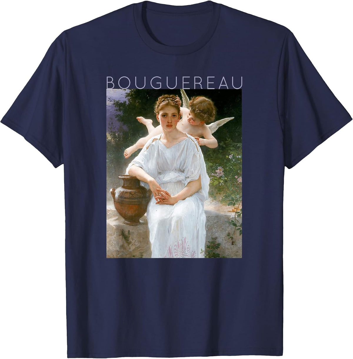 William-Adolphe Bouguereau - Whisperings of Love T-Shirt - Navy Blue