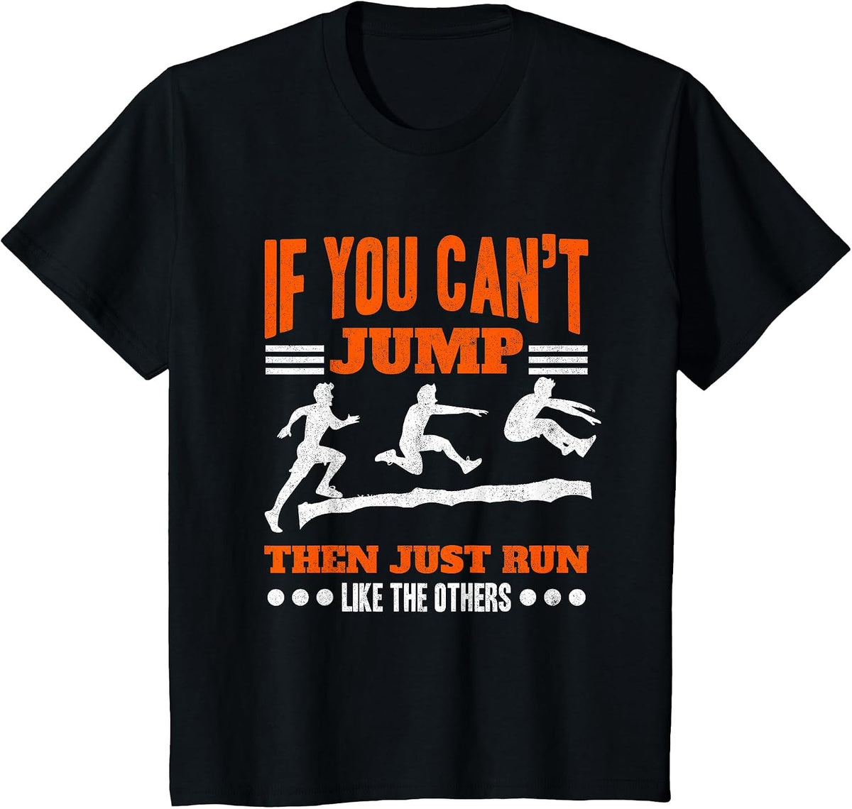 Long Jumping Triple Jumper Track and Field Long Jump T-Shirt - Black
