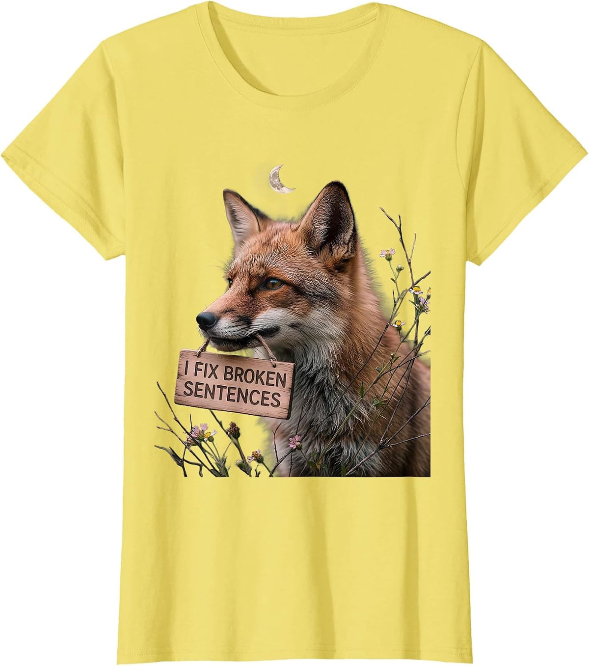 Women's I Fix Broken Sentences Speech Therapy Design T-Shirt - Lemon Yellow