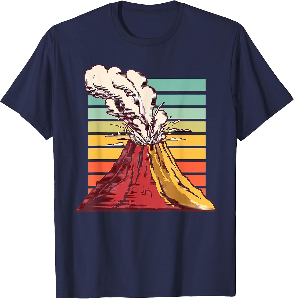 Cool Volcano Art for Men Women Kids Geology Volcano Lover T-Shirt - Navy Blue