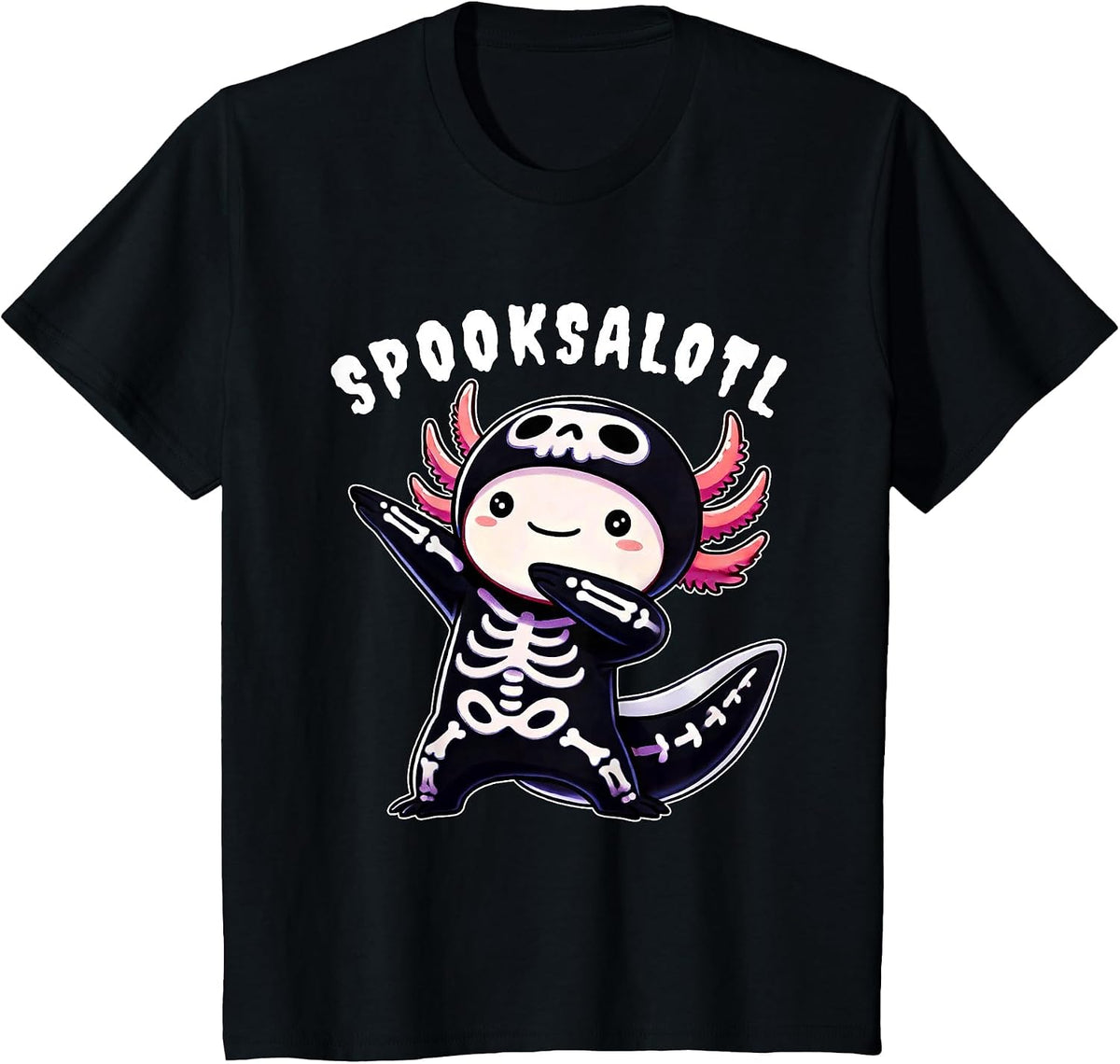 Funny Axolotl Halloween Design for Kids Boys Girls Youth T-Shirt - Black