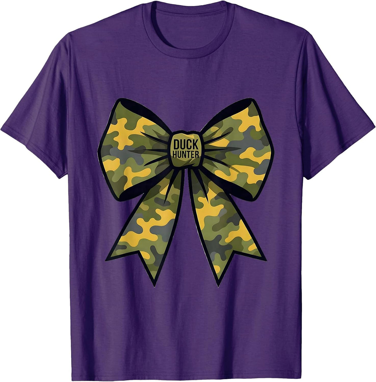 Men's Duck Hunter Camo Coquette Bow Hunting Ol' Lady T-Shirt - Purple