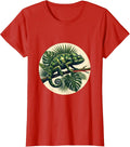 Women's Chameleon Jungle Camo Graphic Design T-Shirt - Red
