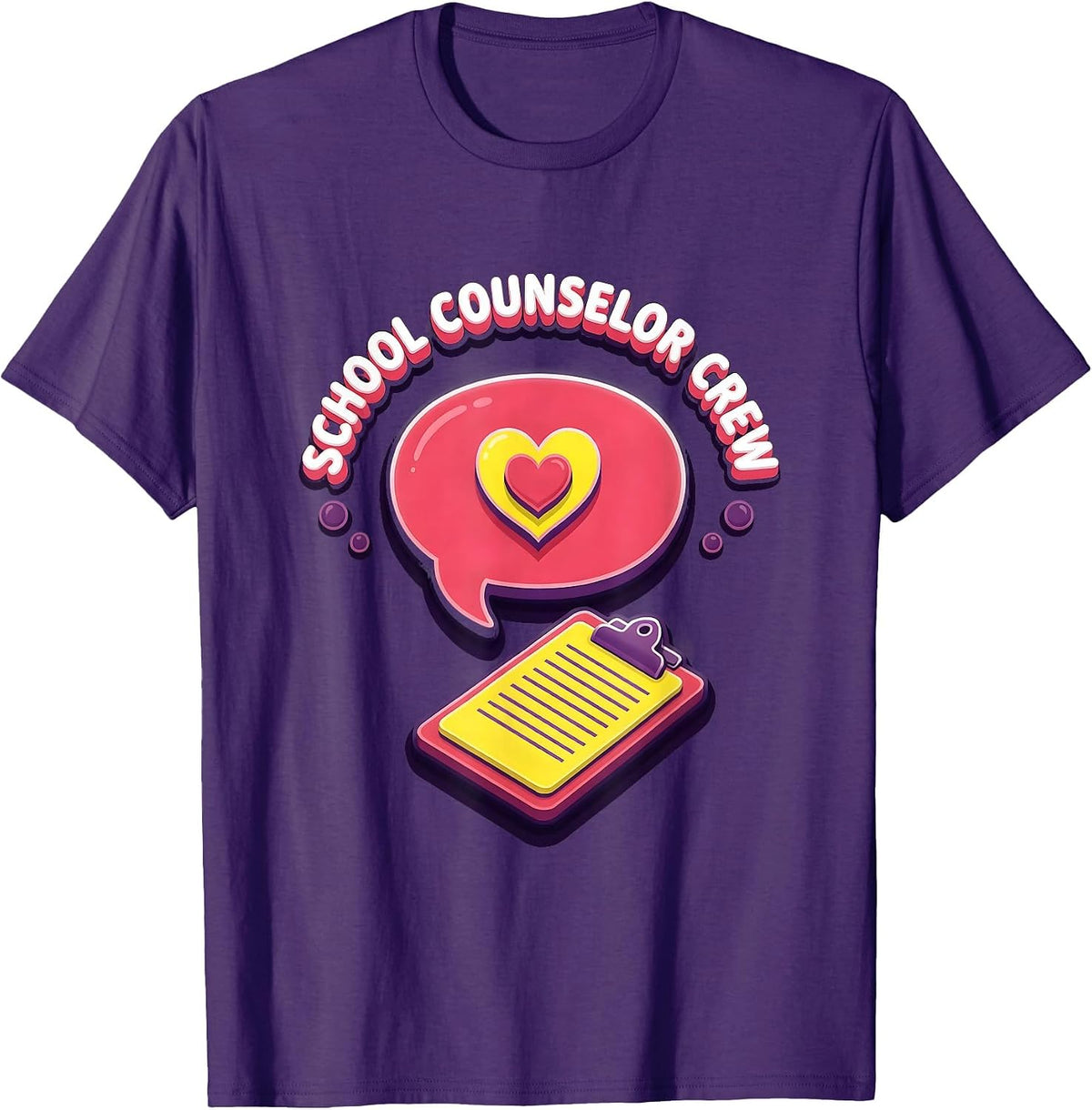 School Counselor Crew Retro PTA Parent Volunteer Crew T-Shirt - Purple