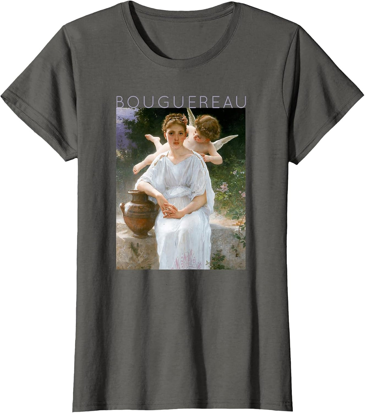 William-Adolphe Bouguereau - Whisperings of Love T-Shirt - Asphalt Grey