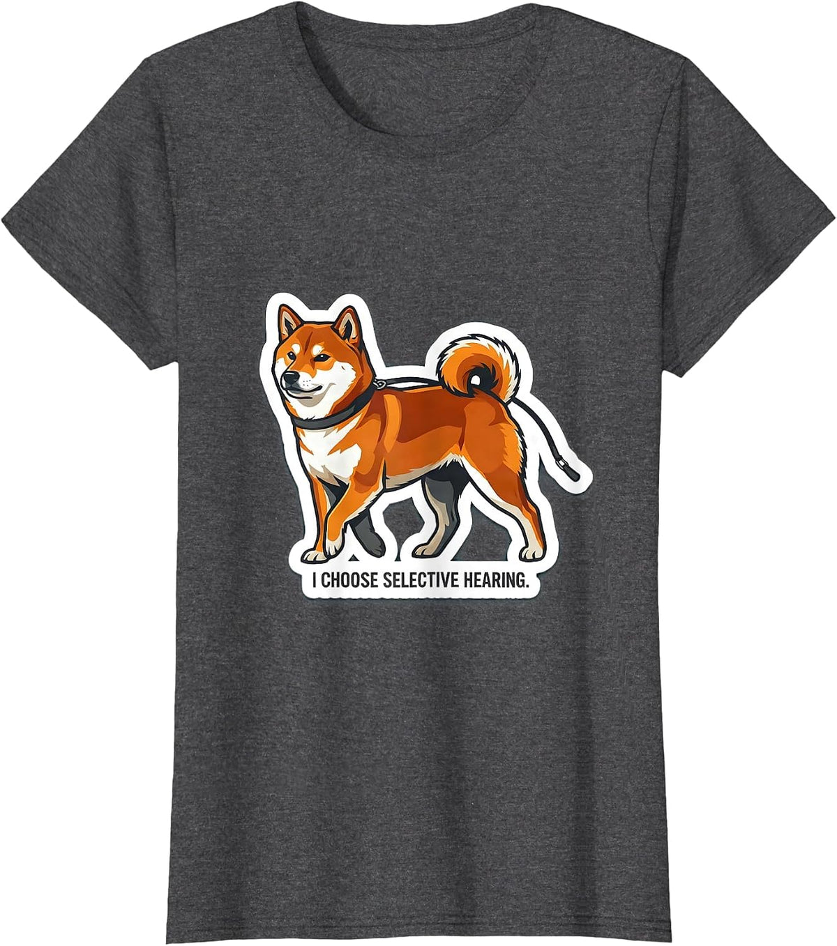 Women's I Choose Selective Hearing Funny Shiba Inu Dog Lover Gift T-Shirt - Dark Heather Grey
