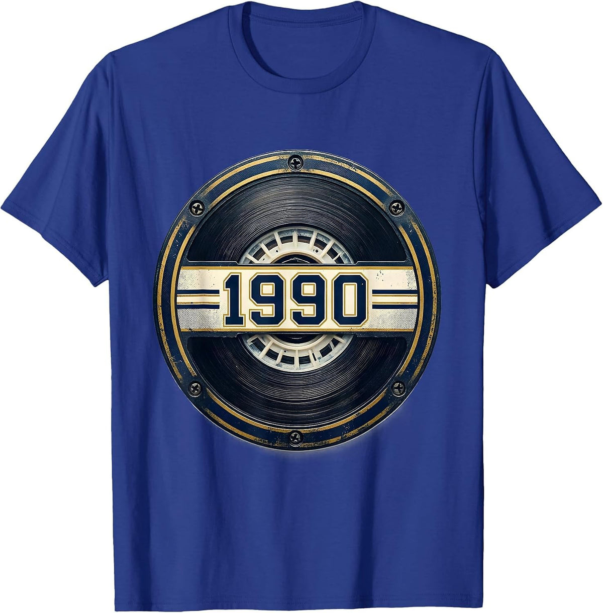 1990 Vintage Retro Cassette Tape Hip Hop Music Nostalgia T-Shirt - Royal Blue