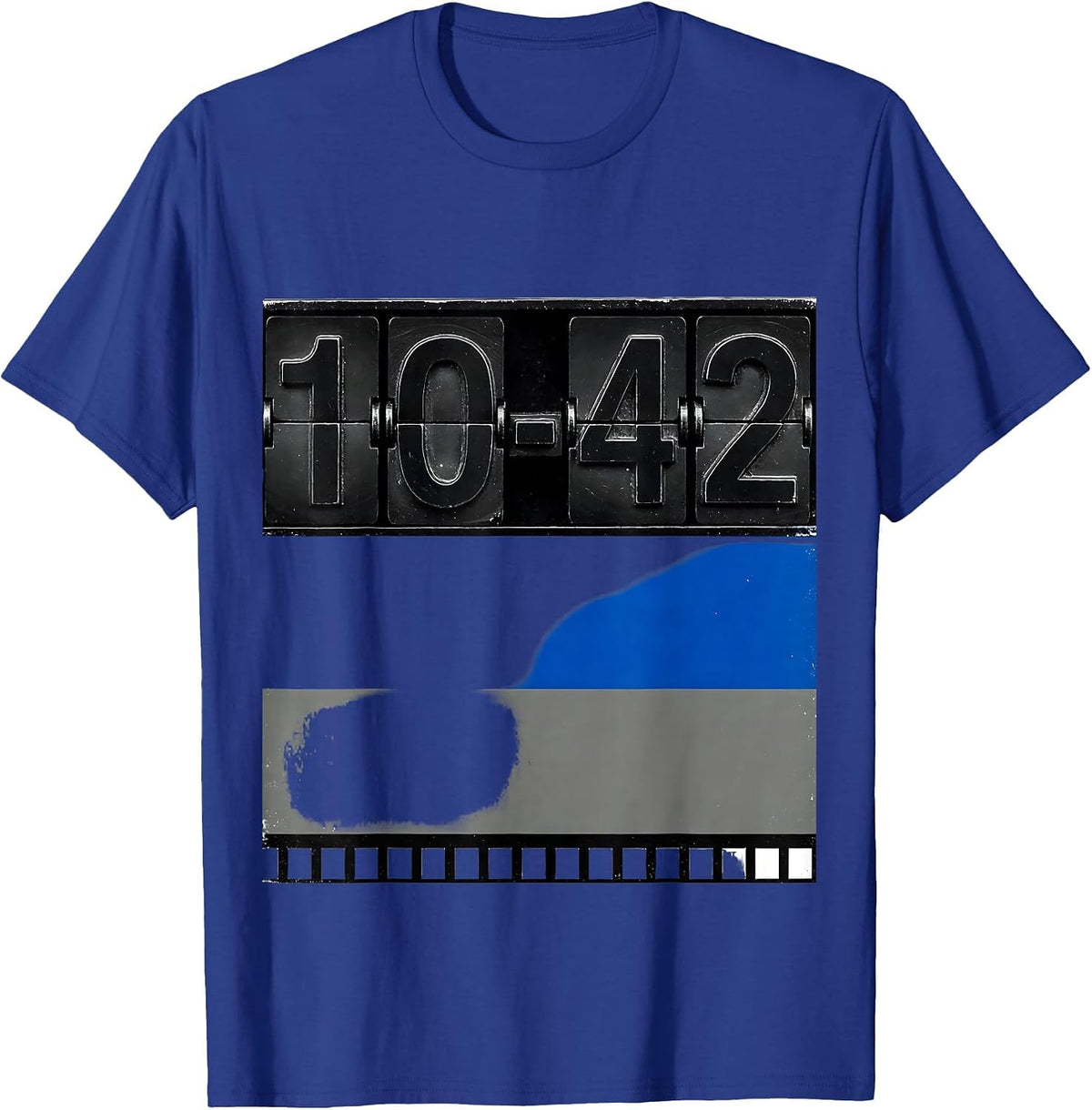 Men's 10-42 Thin Blue Line Police Support Law Enforcement Officer T-Shirt - Royal Blue