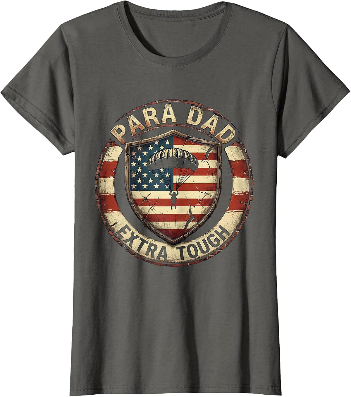 Women's Para Dad Extra Tough Father Appreciation Design T-Shirt - Asphalt Grey