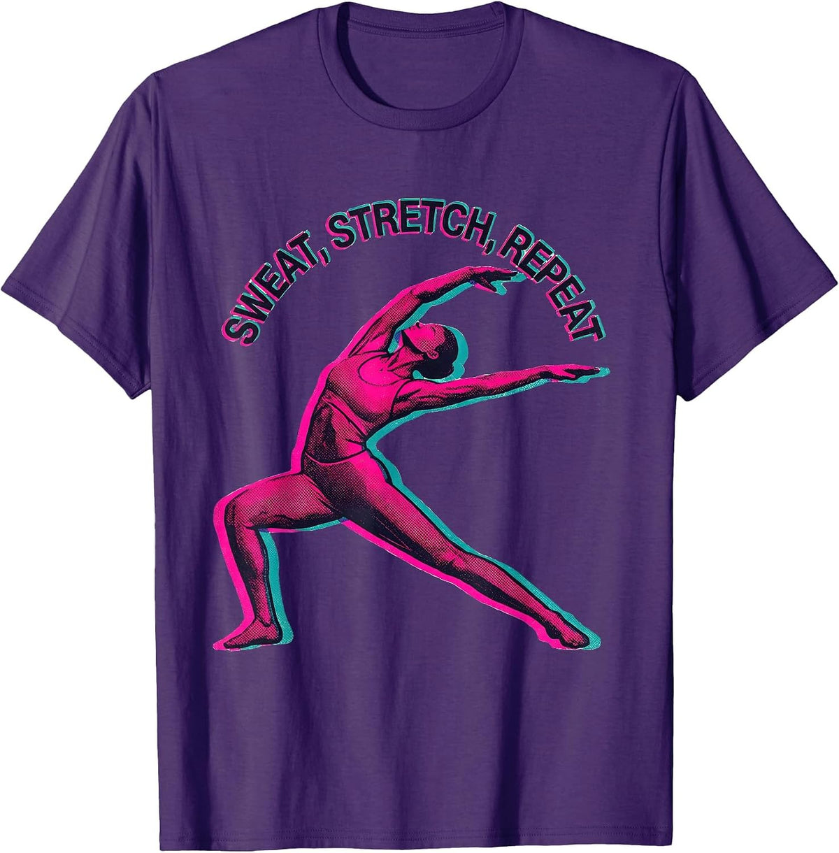 Men's Sweat Stretch Repeat Physical Therapy Design T-Shirt - Purple