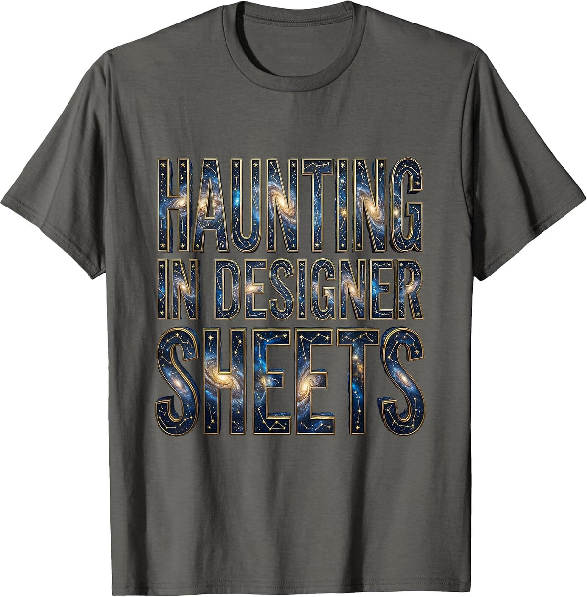 Boojee Ghost Haunting In Designer Sheets T-Shirt - Asphalt Grey