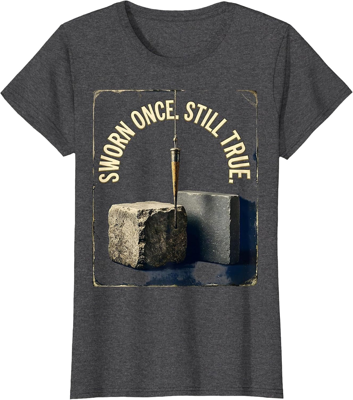 Women's Sworn Once Still True Vintage Freemason Fraternal Pride T-Shirt - Dark Heather Grey