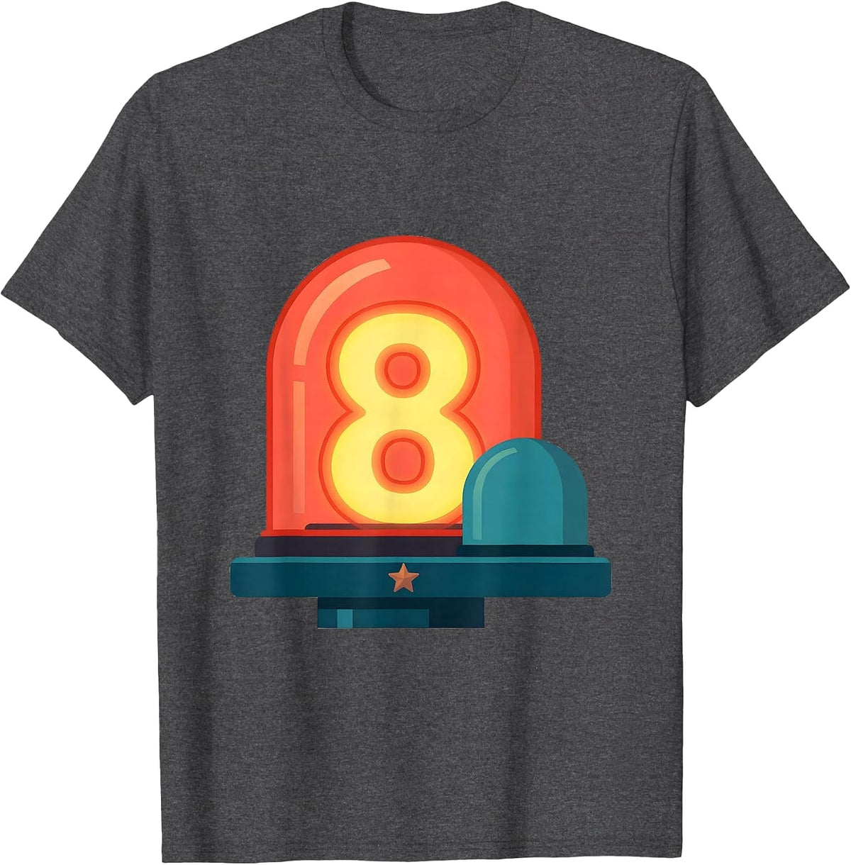 Men's Future Police Officer Kids Costume Play Flat Vector T-Shirt - Dark Heather Grey