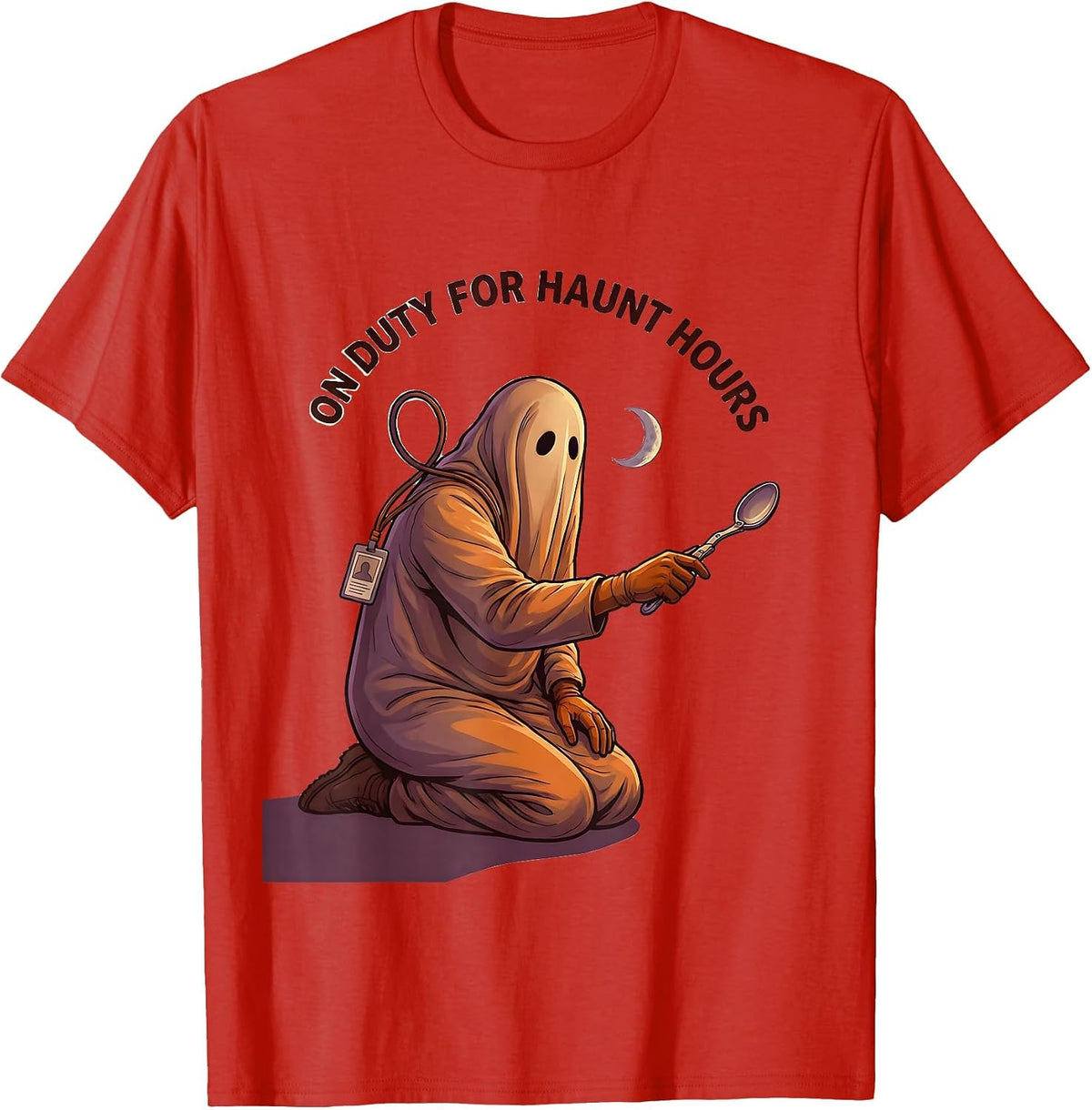 Men's On Duty For Haunt Hours Funny SPED Paraprofessional T-Shirt - Red