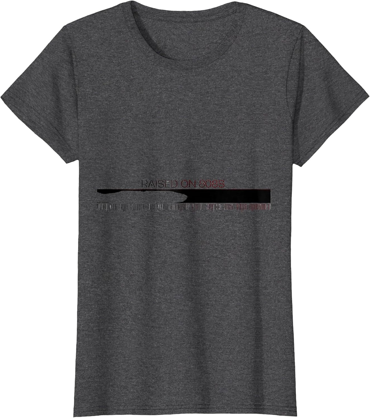 Women's Raised On 808s Minimalist Trap Music Hip Hop Gift T-Shirt - Dark Heather Grey
