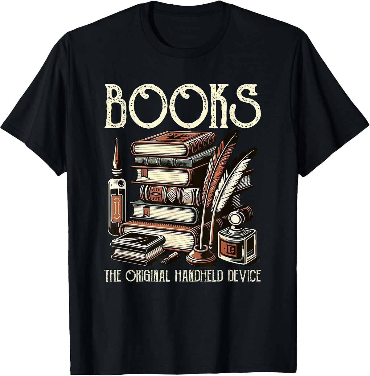 Books Original Handheld Device Book Librarian T-Shirt - Black