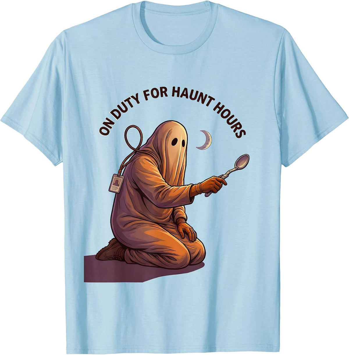 Men's On Duty For Haunt Hours Funny SPED Paraprofessional T-Shirt - Baby Blue