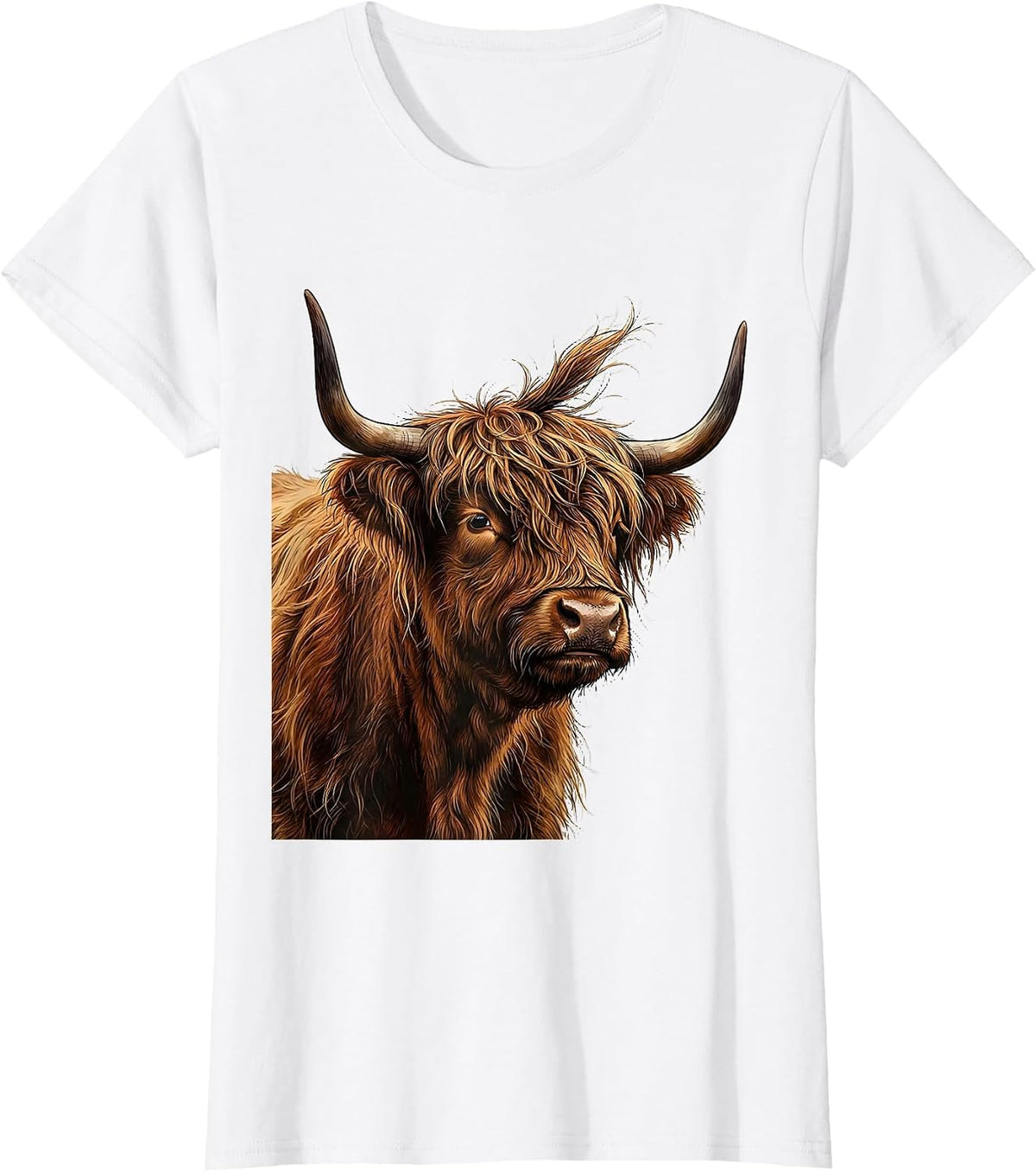 Women's Quirky Highland Cow Cute Scottish Humor T-Shirt - White
