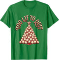 Men's Too Lit To Quit Funny Christmas Design T-Shirt - Kelly Green