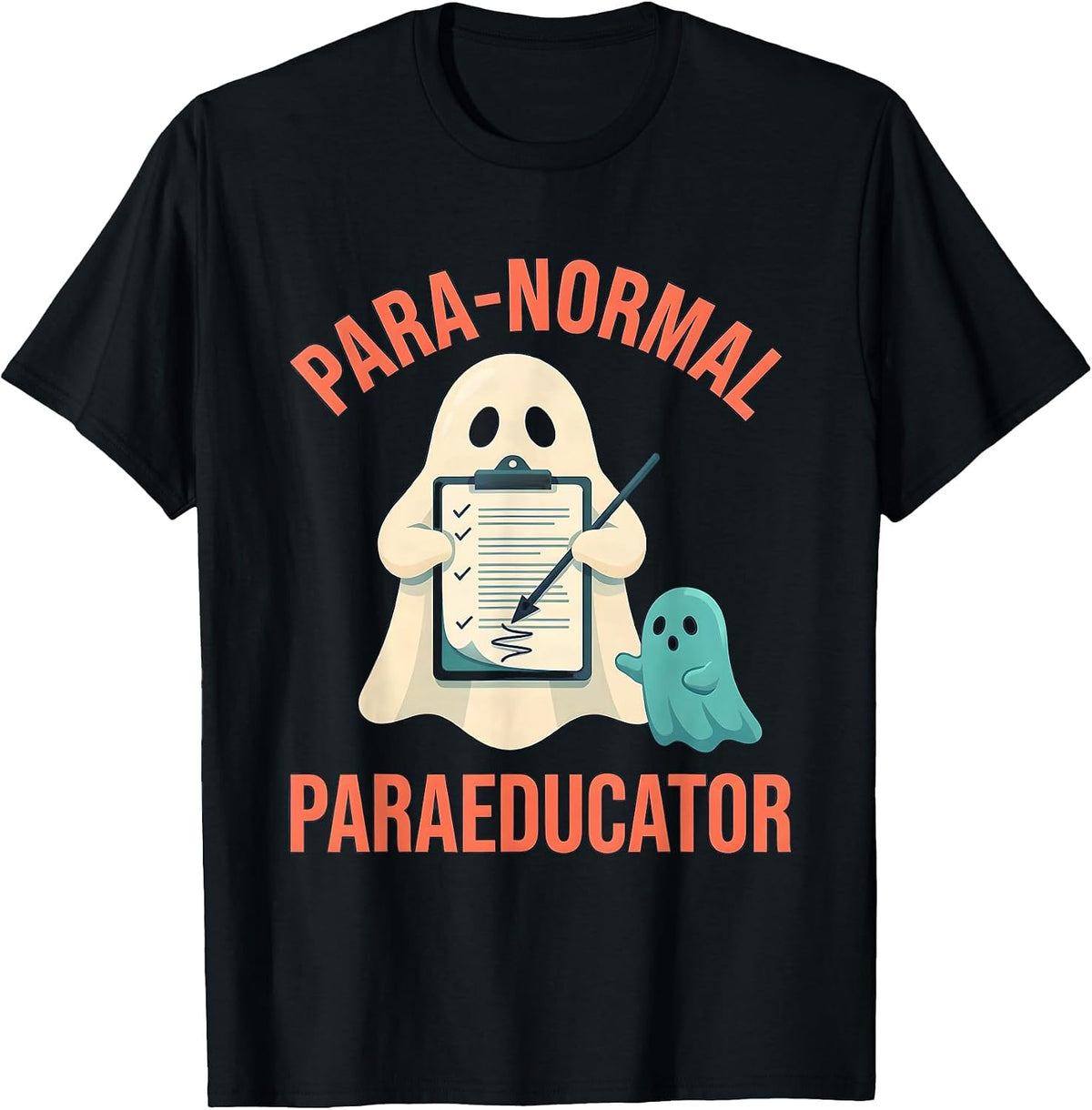 Men's Para-Normal Paraeducator Ghost Sped Teacher Halloween T-Shirt - Black