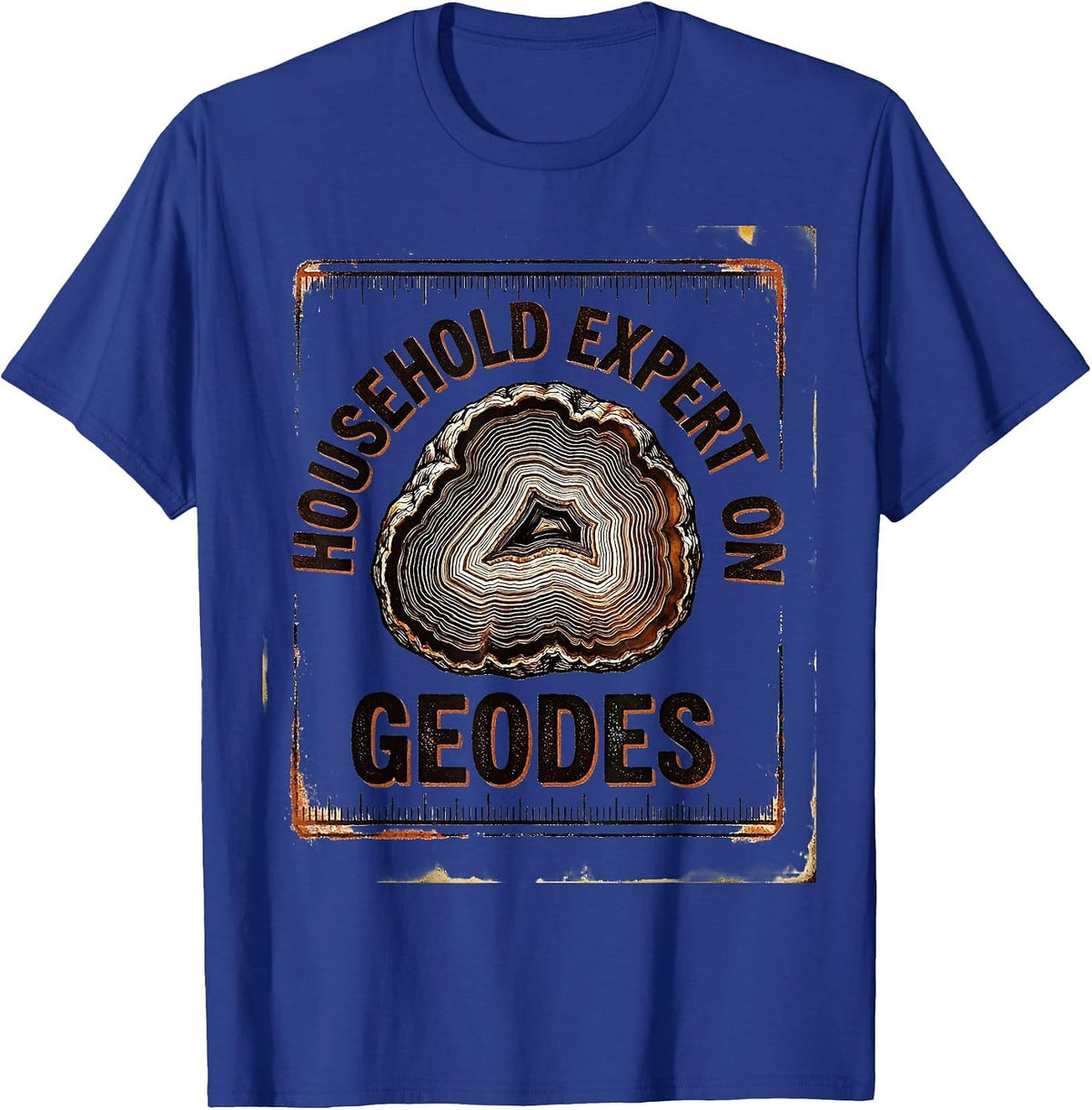 Men's Household Expert On Geodes Funny Rock Collector Geology T-Shirt - Royal Blue