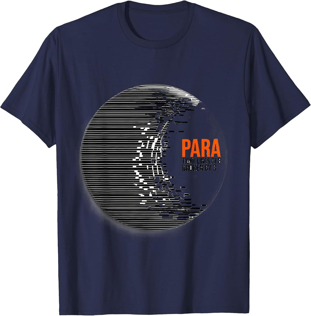 Men's Para Tight Lines At 8 Broken By 3 Funny Paraprofessional T-Shirt - Navy Blue