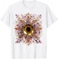 Mardi Gras Trumpet Confetti Explosion Art T-Shirt - White