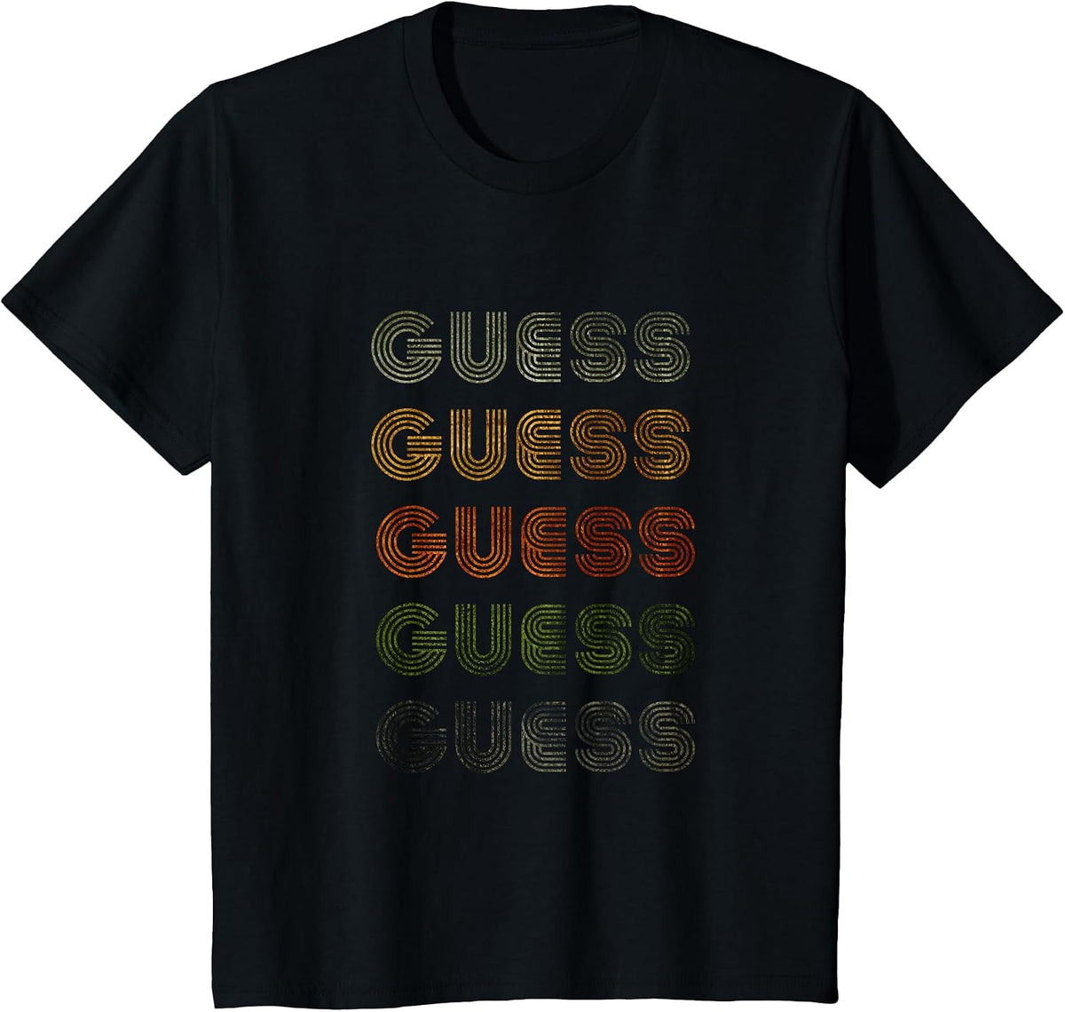 Love Heart Guess Tee Grunge Vintage Style Black Guess T-Shirt - Black