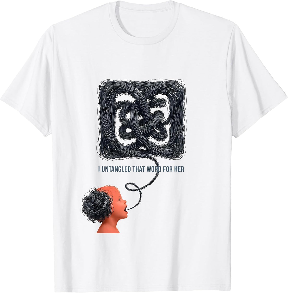 Men's I Untangled That Word For Her Retro Cute Speech Language T-Shirt - White