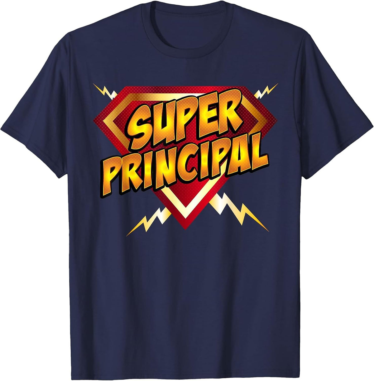 Super Principal Back to School Superhero Teacher T-Shirt - Navy Blue