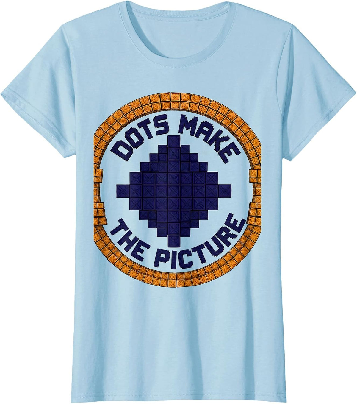 Dots Make The Picture Pointillism Art Design T-Shirt - Baby Blue
