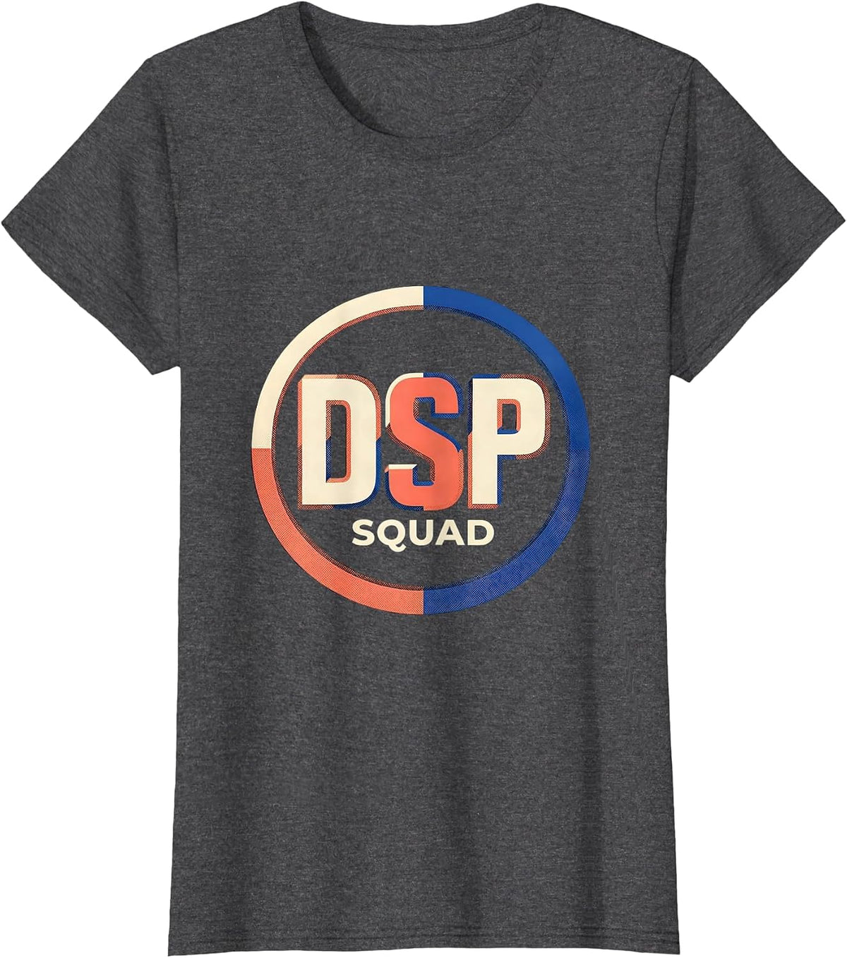 Women's DSP Squad Custom Flat Polychrome School Support Staff T-Shirt - Dark Heather Grey