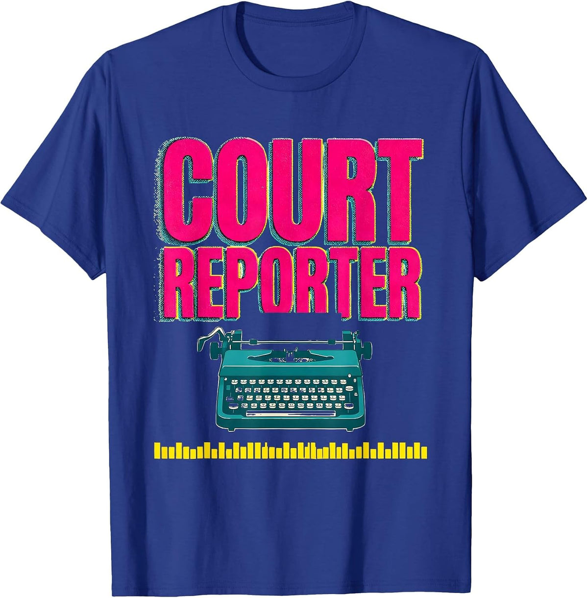 Court Reporter Risograph Halloween Occupation Costume T-Shirt - Royal Blue