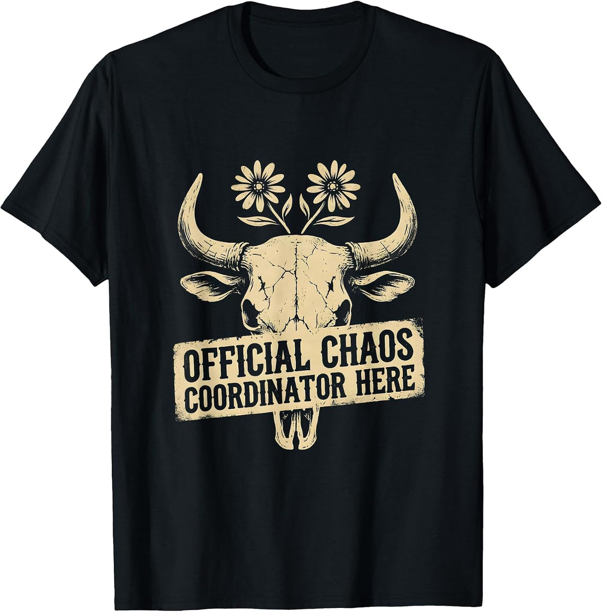 Men's Official Chaos Coordinator Funny Humor Design T-Shirt - Black