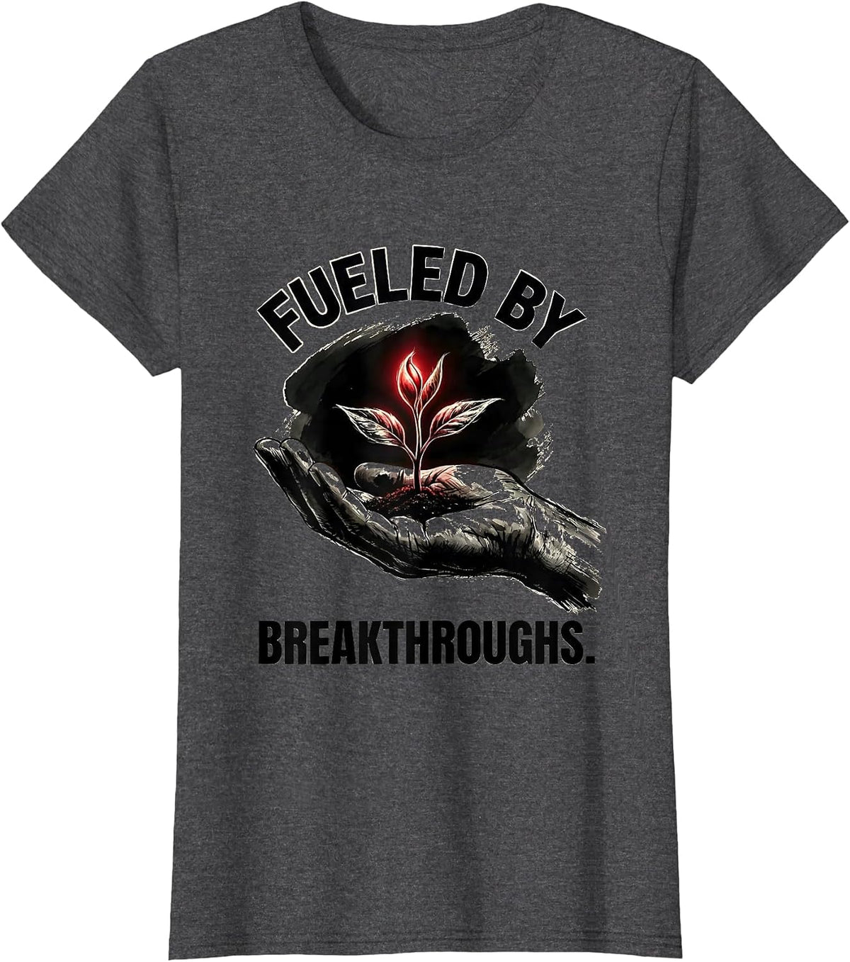 Women's Fueled by Breakthroughs Special Education Teacher T-Shirt - Dark Heather Grey