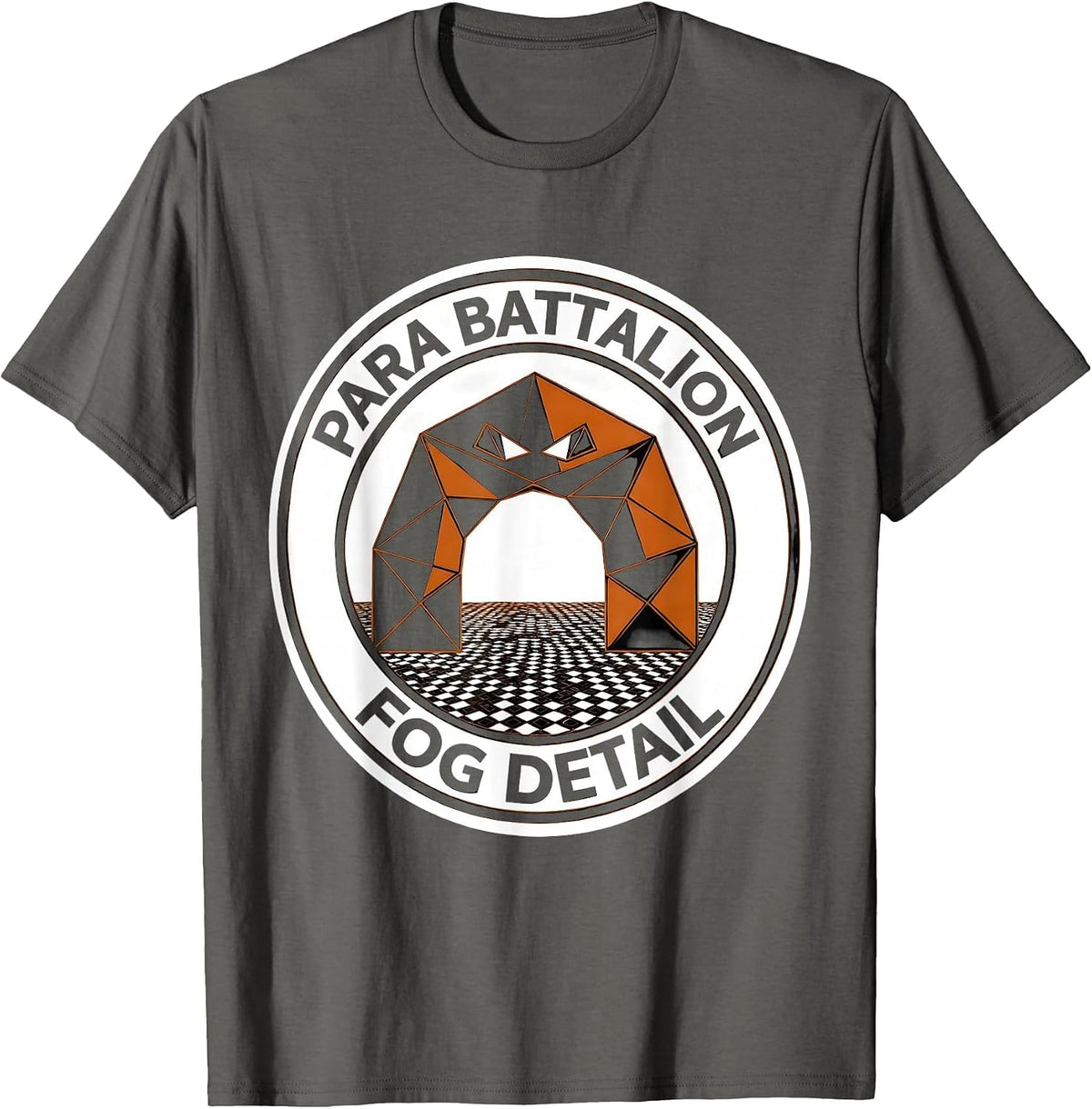 Men's Para Battalion Fog Detail Geometric Paraeducator Halloween T-Shirt - Asphalt Grey