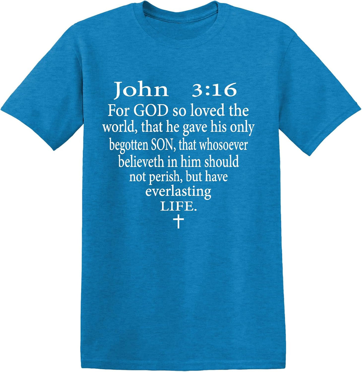 Jesus Shirt Religious Gifts Christian Graphic Tees for Men - Heather Sapphire2