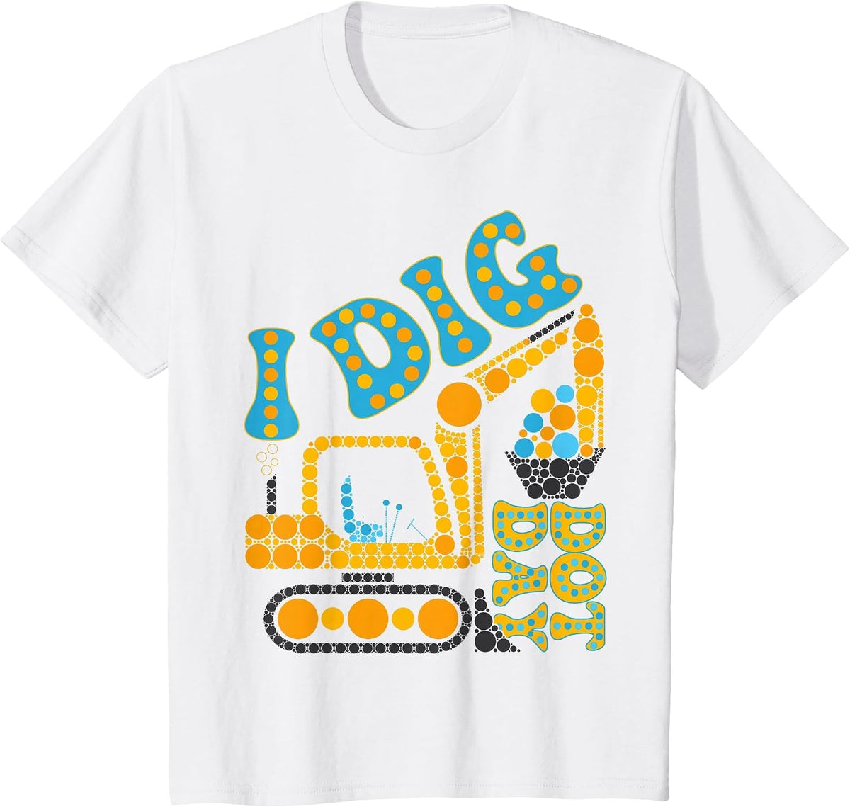 Happy Dot I Dig Dot Day Groovy Kids Tractor Birthday Party T-Shirt - White