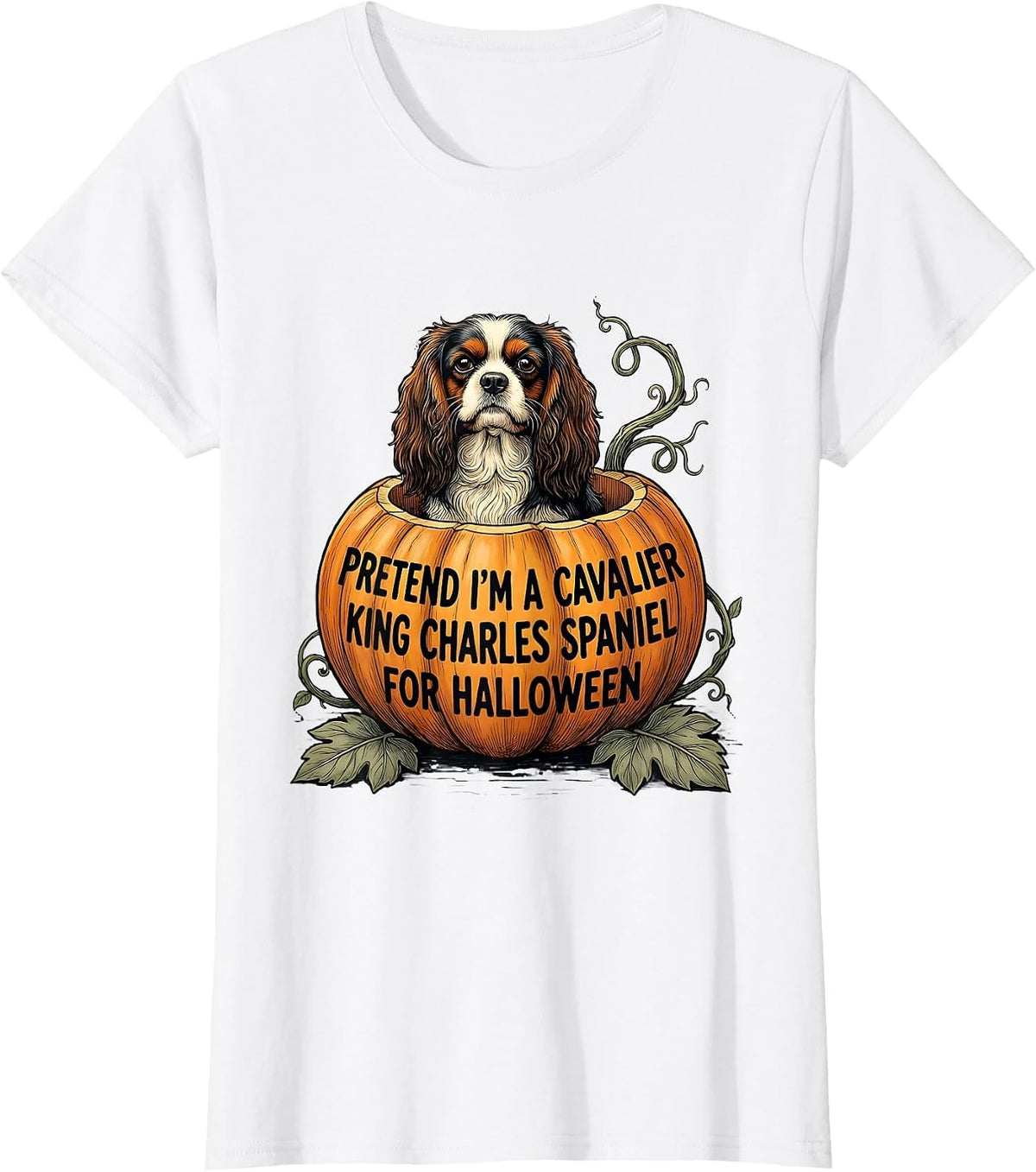Pretend I'm A Cavalier King Charles Spaniel For Halloween T-Shirt - White