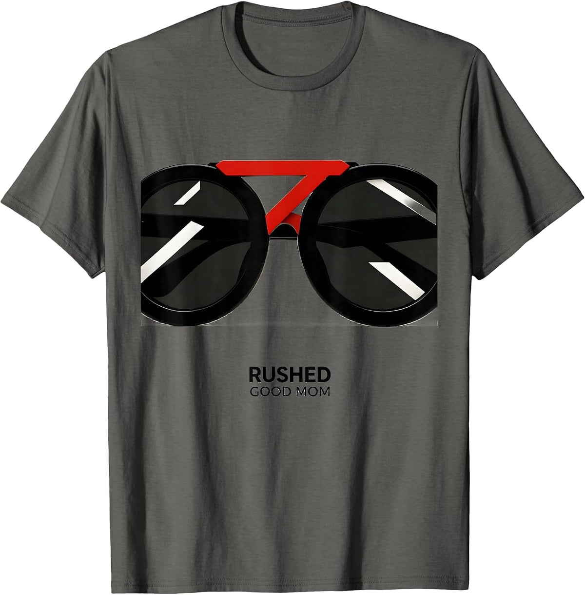 Men's Rushed Good Mom Bauhaus Modernist Messy Bun Mom Humor T-Shirt - Asphalt Grey