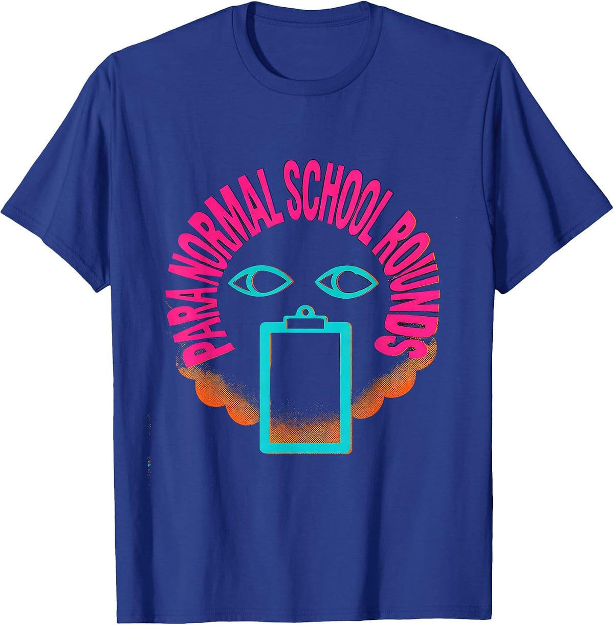 Para Normal School Rounds Risograph Ghost Paraeducator T-Shirt - Royal Blue