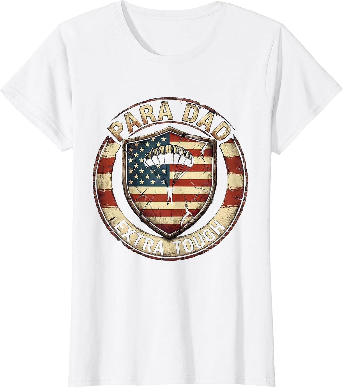 Women's Para Dad Extra Tough Father Appreciation Design T-Shirt - White